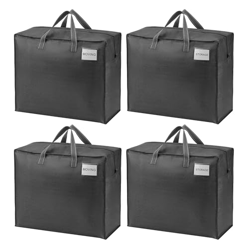 VENO Heavy Duty Moving Bags, Storage Bags, 22 Gallon, Dark Gray, 4 Pack by VENO - Used condition - US$20.41