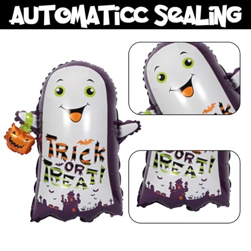 Feyg Halloween Foil Balloons, 3D Halloween Aluminum Helium Balloons Ghost, Spider, Bat, Witch, Zombie Skeleton, Pumpkin Halloween Balloons For Kids, Scary Nights Halloween Fun Party Decorations Supplies thumb #2