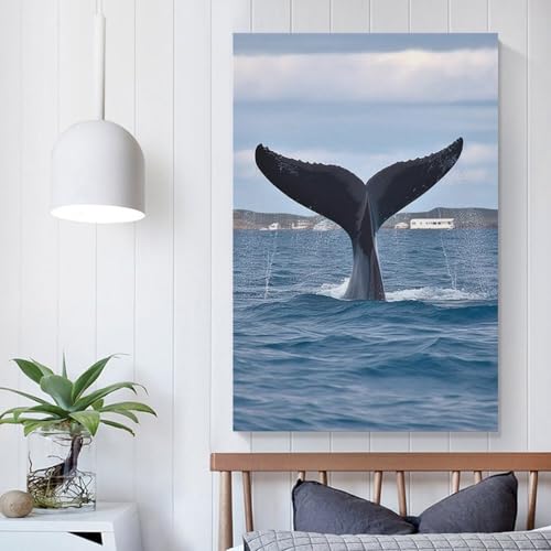 Toile queue de baleine 60x90 cm unframe pour décoration murale de salon - 5