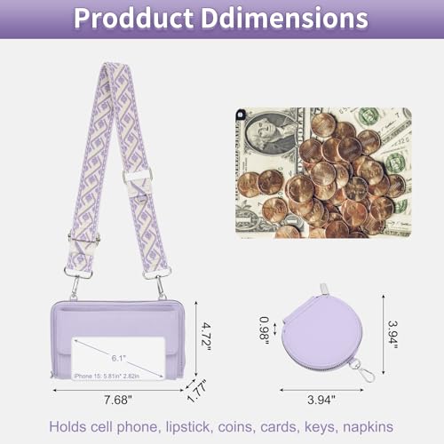uxcell Small Crossbody Purses for Women,Phone Wallet Handbag with Coin Purse2