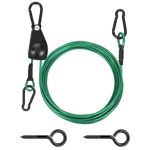 Corde à linge d'extérieur robuste TooTaci de 4,6 m en câble acier - 2