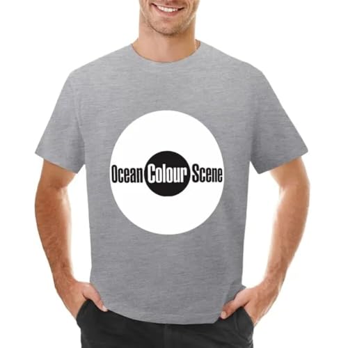 Ocean Colour Scene T-Shirt Hippie Clothes Korean Fashion Sweat Top Designer t Shirt Men 2 Grey XL