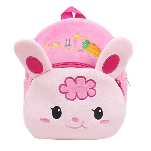 VNEIRW Kleinkind Mini Rucksack Nette 3D Tier Cartoon Plüsch Tasche Kinderrucksack Schultasche Babyrucksack für Mädchen Junge - Karikatur AFFE Pinguin Kaninchen Elefant Marienkäfer (D) Cover