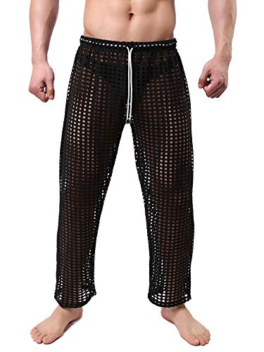 Mendove Mens Hollow Openwork Drawstring Lounge Pants
