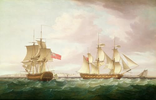 Cuadro de fragatas británicas frente a Dover: elegancia clásica para tu salón