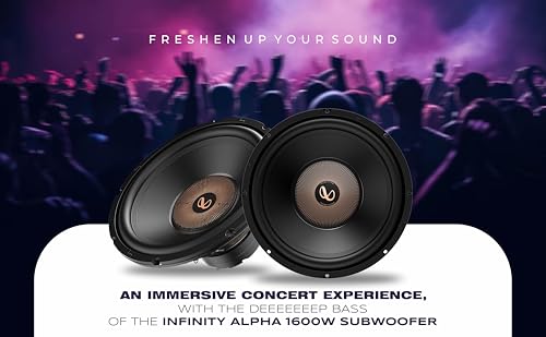 Image of Infinity Car Subwoofer Alpha 1600 | Peak Power - 1600 | RMS Power - 300W | 12 Inch Dual Magnet Subwoofer | High Performance Sound Output (Black)