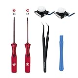 Mcbazel Switch 有機EL（Switch OLED）/Switch/Switch Lite用の3Dアナログジョイスティック 2枚入り スイッチライト スティック交換修理部品 修理ツールキット付き-ホワイト