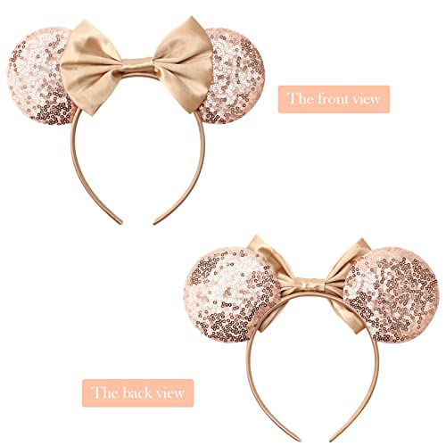 Image of DRESHOW Mouse Ears Bow Headbands Glitter Party Decoration Cosplay Costume for Women