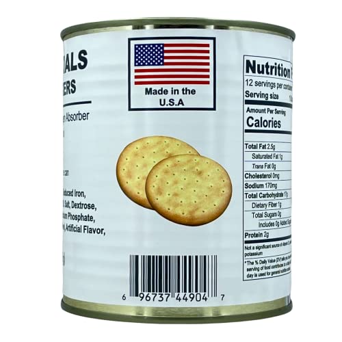 Future Essentials Sailor Pilot Bread Survival Crackers – 30-Year Shelf Life Ready to Eat Hardtack Biscuits in #2.5 Can – Made in the USA Emergency Food Supply – 12 Crackers per Can, Pack of 1