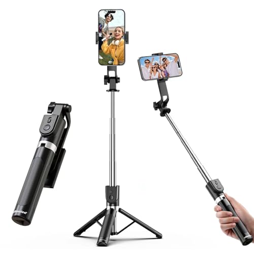 UBeesize Selfie Stick Tripod for iPhone and Android, 52'' Extendable Phone Tripod Stand with Remote, Portable Selfie Sticks with Phone Holder for Video Recording & Travel