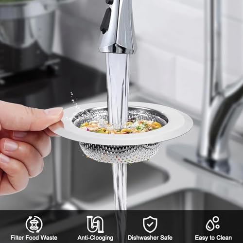 Image of Stainless Steel Kitchen Sink Strainer ((Round (Pack of 2)), 11.5 cm