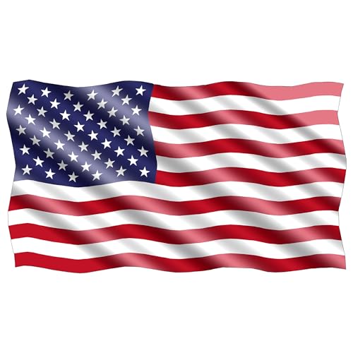 Rogue River Tactical 10x6 Large Waving American USA Flag Truck Window Decal Patriotic Auto Bumper Sticker Vinyl for Car Truck RV SUV Boat Support US Military