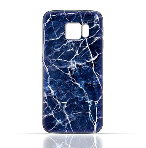 AMC Compatible with Samsung Galaxy S6 Edge Plus TPU Silicone Case with Blue Marble Texture