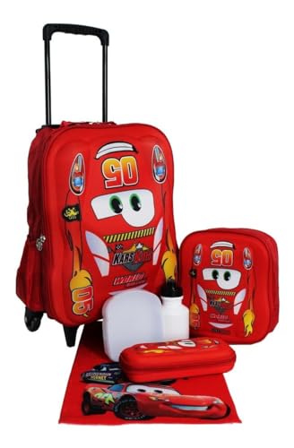 Mochila Carros Infantil Masculina Escolar Rodinhas Escolar Vermelho