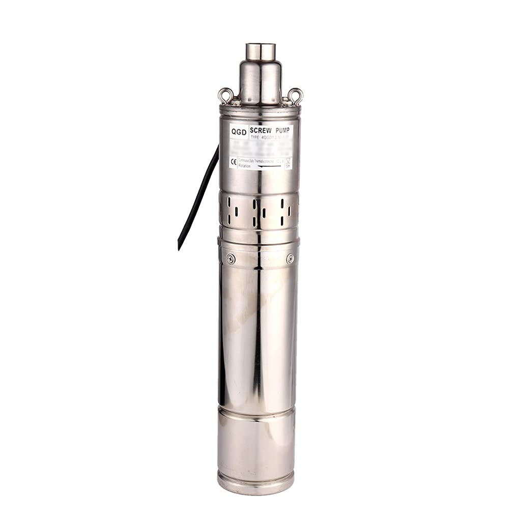 Pompa per Pozzo Profondo 750W/1HP Sommergibile in Acciaio Inossidabile - 2000L/H, Prevalenza Massima 120M, Diametro Uscita 1"