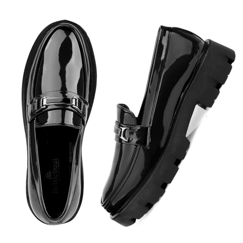 Image of WUGATTI Men's Patent Leather Comfortable & Office Wear Slip-On Loafers
