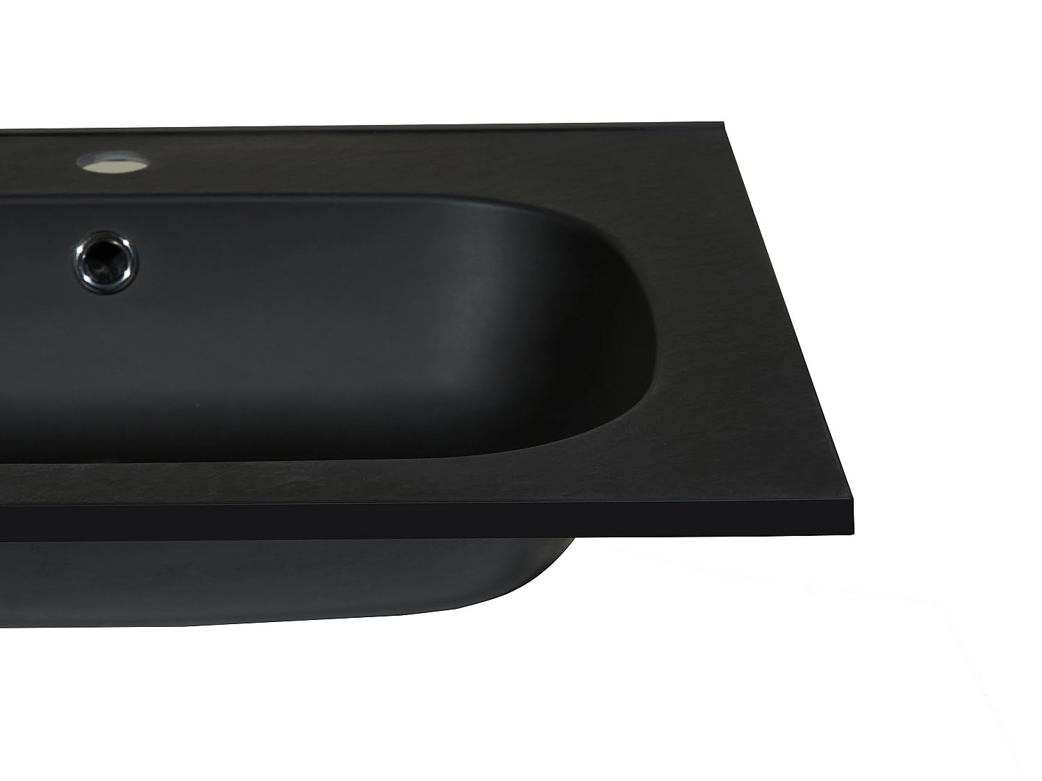 Vente-unique - Lavabo empotrado Okiwa - L 80cm x A 46cm x H 14.5cm - resina - negro