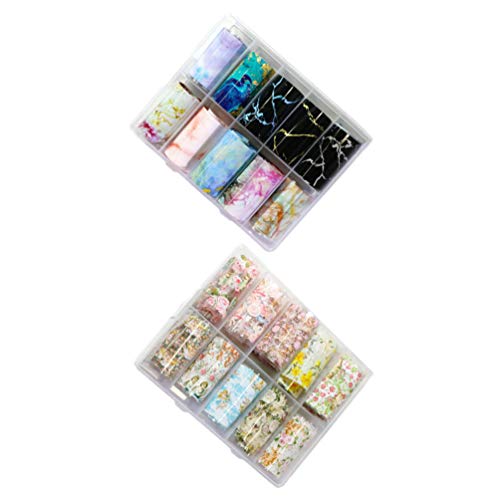FRCOLOR 2Pcs Nagelfolie Aufkleber Sternenhimmel Nagelfolie Kleber Transferaufkleber Blumenfolie Nagelkunstpolitur… – Bild 8