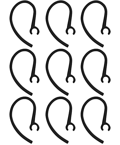 AirFit Ear Hooks for M25 M55 M70 M90 M155 M165 Mobile Bluetooth Headset Loops - Spare Clamp Replacement, 9 Pack, Black