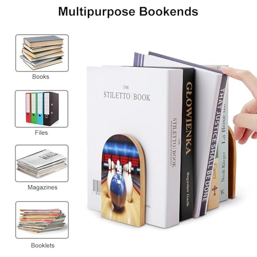 Sujetalibros de madera resistente para evitar la caída de libros 4