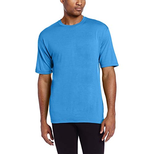 Minus33 Merino Wool 703 Algonquin Mens Lightweight Short Sleeve Crew - Anti Odor No Itch Renewable Fabric Azure Blue