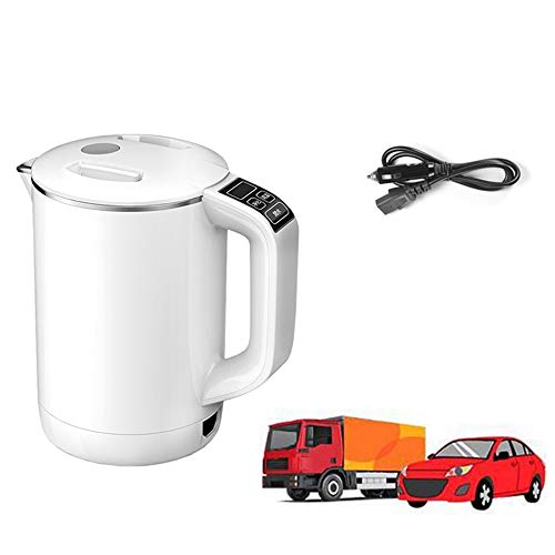 車載ケトル 電気ポット 大容量 車用ポット 温度調整 電気ケトル 食品級ステンレス 湯沸かし器 24V 12V 保温ポトル 1200ml カーヒーター コンパクト 軽量 空焚き防止 車中泊 冬対策 漏れ防止 旅行 お仕事に カーポット アウトドア (白)