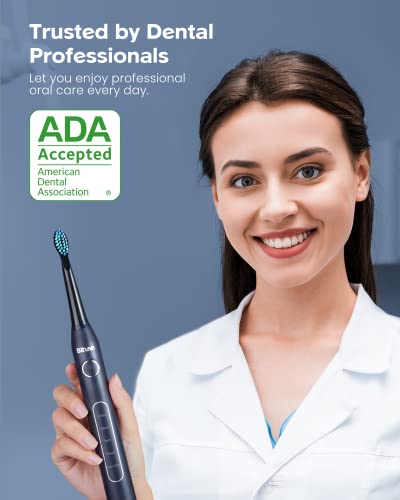 Bitvae Electric Toothbrush For Adults And Kids Ada Accepted Sonic Toothbrush With Rechargeable Power, Ultrasonic Travel Toothbrush With 8 Heads (Midnight Blue) #TOP1