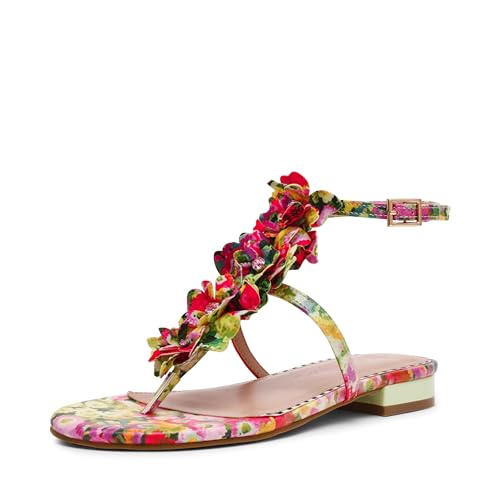 Betsey Johnson Womens Kenedy Sandal Green Floral Multi 8