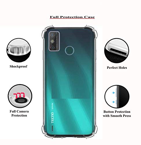 Image of COVERBLACK Transparent Rubber Back Cover for Tecno Spark Go 2020 - Transparent