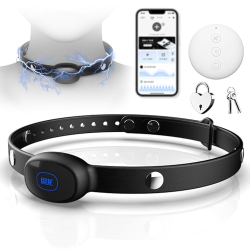 NAIXBTY SM Elektrische Schock Kragen Einstellbar Fetisch APP Control Kragen Paare Flirt Cosplay BDSM Hals Elektrische Schock Slave Kragen Für Männer Frauen Paare Spiel Halsband Schloss Halsbänder