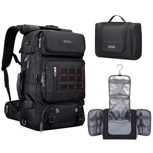 WITZMAN Carry-On Travel Backpack for Men - Nylon Duffle Backpack with Multi-Organization and Hanging Toiletry Bag