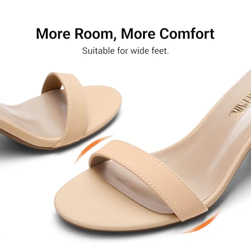 DREAM PAIRS DREAM PAIRS Women's Chunk Low Heel Pump Sandals,Size 6,Nude/Nubuck,CHUNK