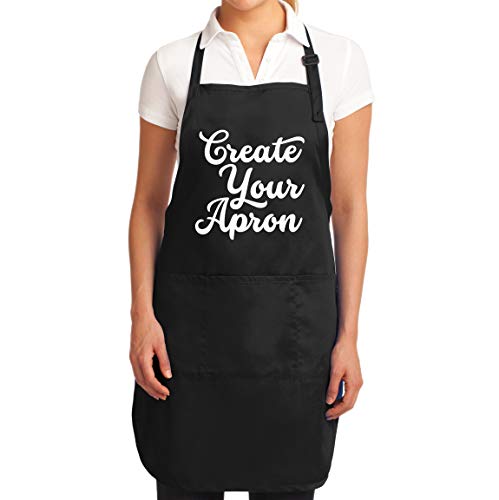 TEEAMORE Custom Aprons for Women Men Add Your Text Personalized Chef Kitchen Apron