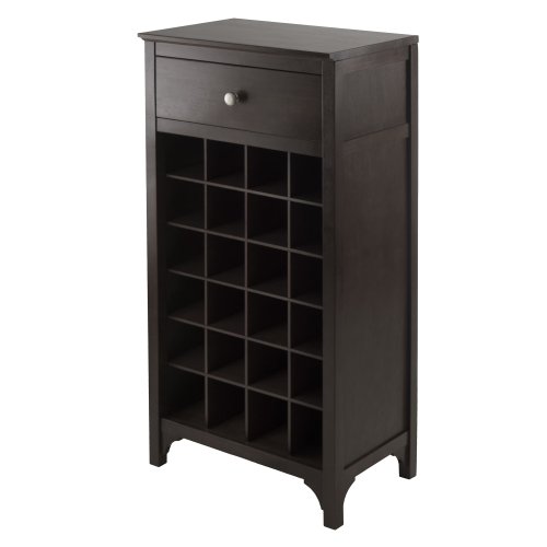 Comparison: Best Wine Bottle Cabinet Storage 3 Winsome Ancona Modular 24 Bottle Wine Cabinet with Drawer 19.09W x 12.6D x 37.52H-Inches, Dark Espresso