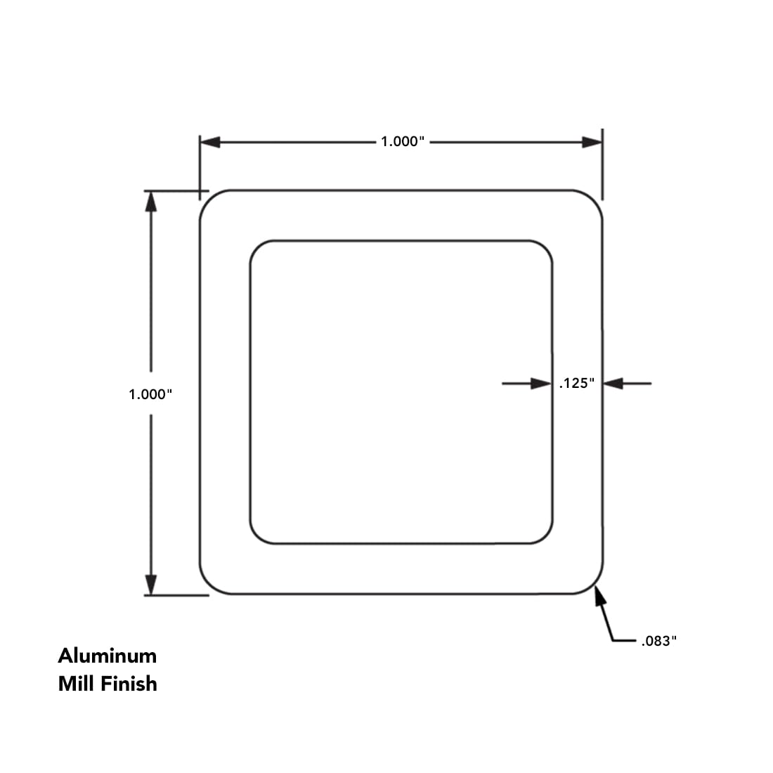 USAMILY 6061-T651 Aluminum Angle - 3" X 3" X 1/4" X 12" Long, Mill Finish - View #9