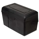 Advantus 45002 Index Card Box, Plastic, 4' x 6' Size, 4.8' Height, 4.8' Width, 7' Length, Black