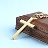 Cross Necklace for Men Women, 316L Stainless Steel Cross Pendant Necklace with Chain-55+5CM | Silver / Gold / Black Cross Chain Necklaces Easter Gifts for Birthday Christmas Thanksgiving Day, Gold #2