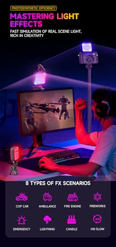 Image of ZETY Portable LED Video Light with Clip, Rechargeable Camera Light for Zoom Meetings, Photography & Laptop Use, 100 LED Beads, Dimmable Brightness for Streaming, Video Calls & Content Creation