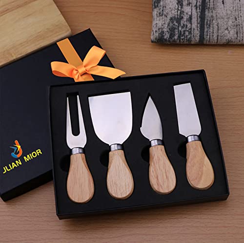 JLIAN MIOR Ensemble de 4 couteaux à fromage en acier inoxydable exquis, cadeau prêt (Coffret cadeau quatre pièces 2) – vue 8