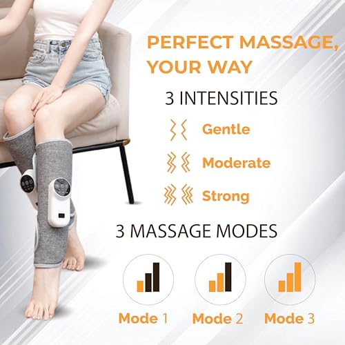 Image of NexLev Calf Massager | Daily Use Leg Massager for Sore Muscle | Hand Like Massage with Air Compression | Improve Blood Circulation & Relieve Pain | 2500 mAh | Large Belt | Type C |CFM-03|Pack of 2