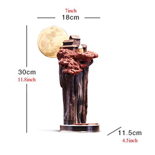 Incense Holders Backflow Incense Burner Zen Ornaments Modern Chinese Style Suitable For Back Flow Incense Desktop Decoration 18X11.5X30Cm (7X4.5X11.8Inch) #TOP6