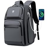 [Fenree.geer] ビジネスリュック メンズ 拡張可能 36L-48L リュック 大容量 USBポート搭載 17インチノートPC対応 旅行/ビジネス/通勤/出張用 リュックサック ブラック 自立型 (グレー)