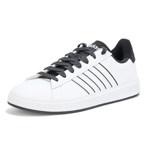 adidas Men's Grand Court 2.0 Sneaker, White/White/Black, 9.5