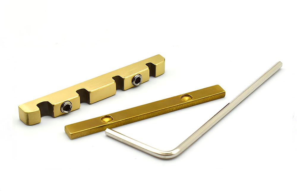 4 String Bass Guitar Nut, Height Adjustable 38mm Brass Roller Nut Split Regulation Replacement Parts, 38 * 3.5MM*4.8MM (4 String Nut)