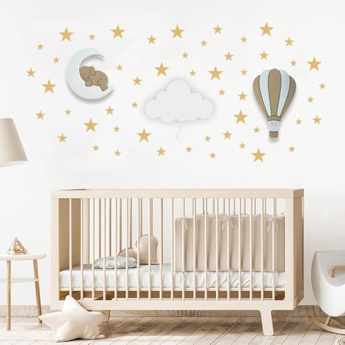 BugyBagy Nursery Wall Lamp Set – 3 Hand Painted Night
