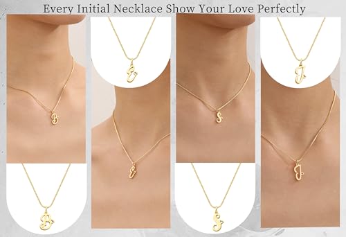 Btysun Initial Necklaces for Women, Dainty Gold Initial Necklace 14K Plated Letter Necklaces for Teen s Tiny A-Z Pendant Choker Necklace Name Jewelry