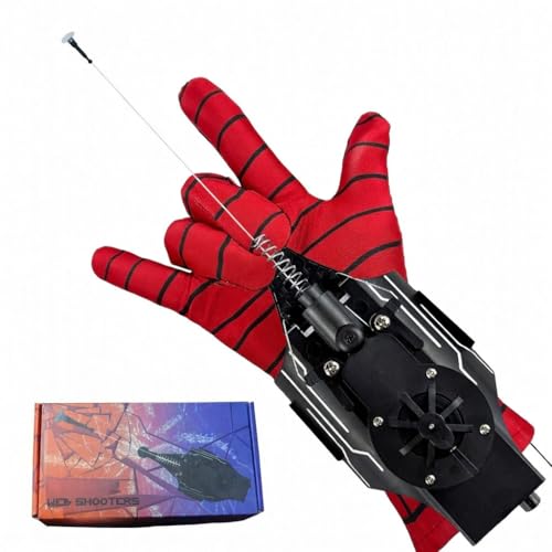 HNCSFW Spider Silk Launcher for Kids Web Shooters- USB Type c Charging Launch Distance 8ft - Can Grab Small Objects-Variety of Play Modes ((Black))