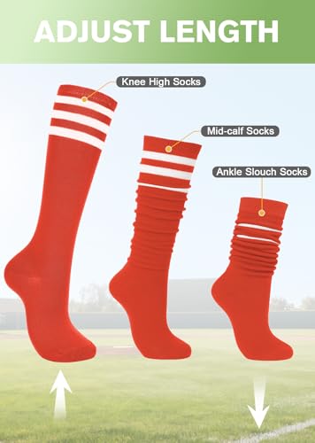Image of American Trends Women Softball Socks Knee High Tube Socks Long Baseball Soccer Socks for Youth Girls