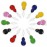 Needle Threaders,12 Pieces Gourd Needle Threader Hand Sewing Machine Tool,Plastic Handle Needle Threader Hand Knitting Machine,DIY Simple Needle Threaders for Sewing Craft with Clear Box, 6 Colors