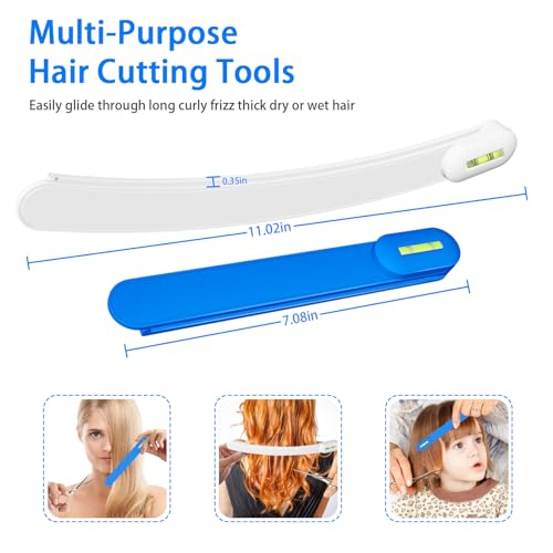 Professional Hair Styling Tools: DIY Layering and Trimming Kit with Clips, Guide for Bangs, Layers, Split Ends - Blue - Image 5